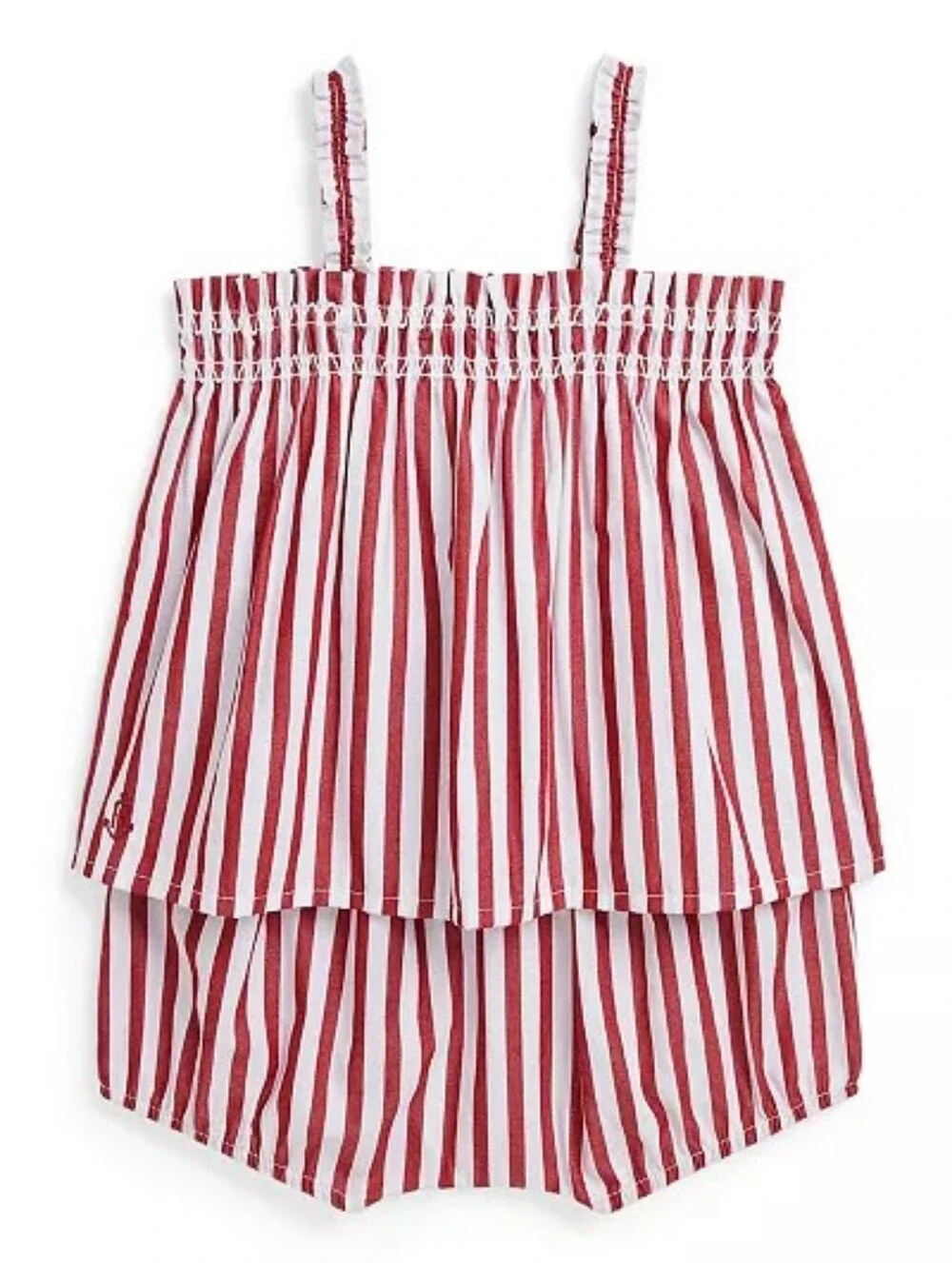 Ralph Lauren Baby Girls Striped Cotton Poplin Top and Bloomer Set Size 12M